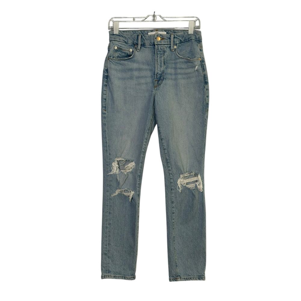 Good American x Zara blue distressed jeans size 4